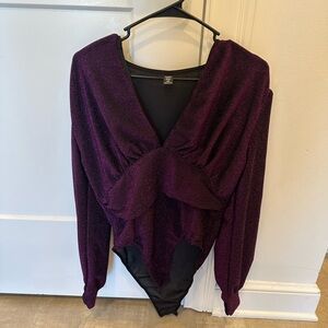 Sparkly V-neck Bodysuit